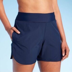 Lands End Navy Blue Swim Shorts size 24W